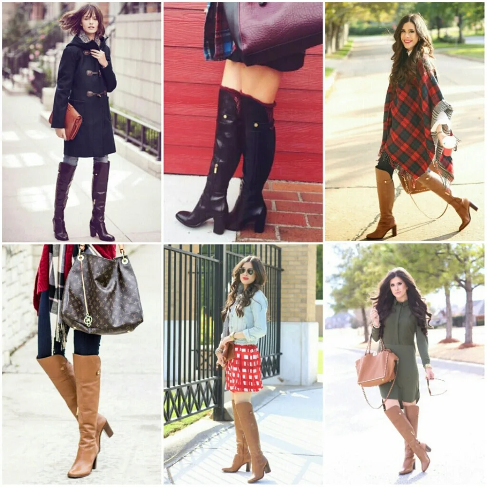 Louise et Cie Black Leather Knee-High Block Heel Boots